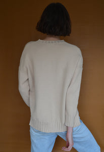 Drop Shoulder Knit in Cream