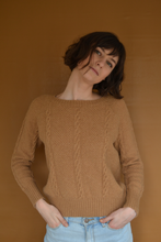 Load image into Gallery viewer, Wide Neck Knit in Camel
